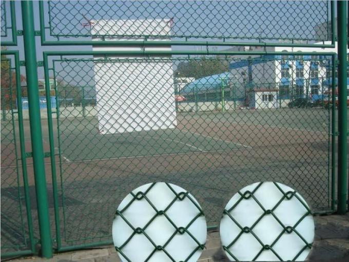 Sport Field Plastic Coated Chain Link Fencing , 9 Gauge Chain Link Wire Mesh Fencing 0