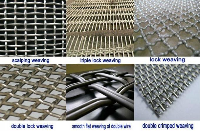 Stainless Steel / Galvanized Crimped Wire Mesh Rectangular Opening for Pig Feeding 0