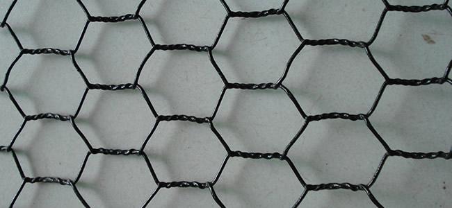 Garden Fence Black Vinyl Coated Hexagonal Wire Netting With 20 Gauge , 1" woven mesh 0