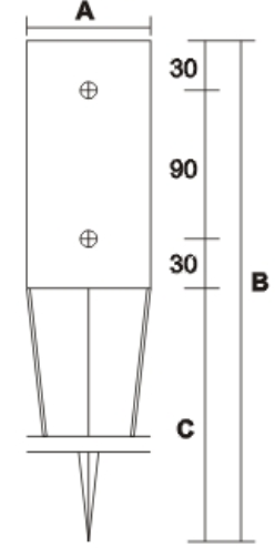 Support Metal Ground Pole Anchor Hot Dip Galvanized NO DIG 71MM 91MM 750MM 3