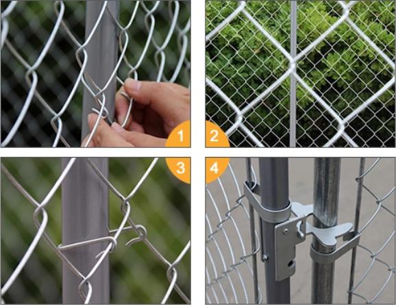 Durable Chain Link Large Dog Kennel Galvanized Outside03