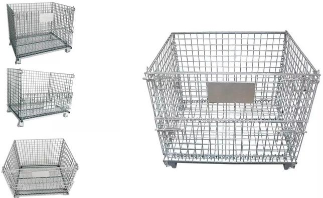 Industrial Folding Galvanized Wire Mesh Container with PP sheet23