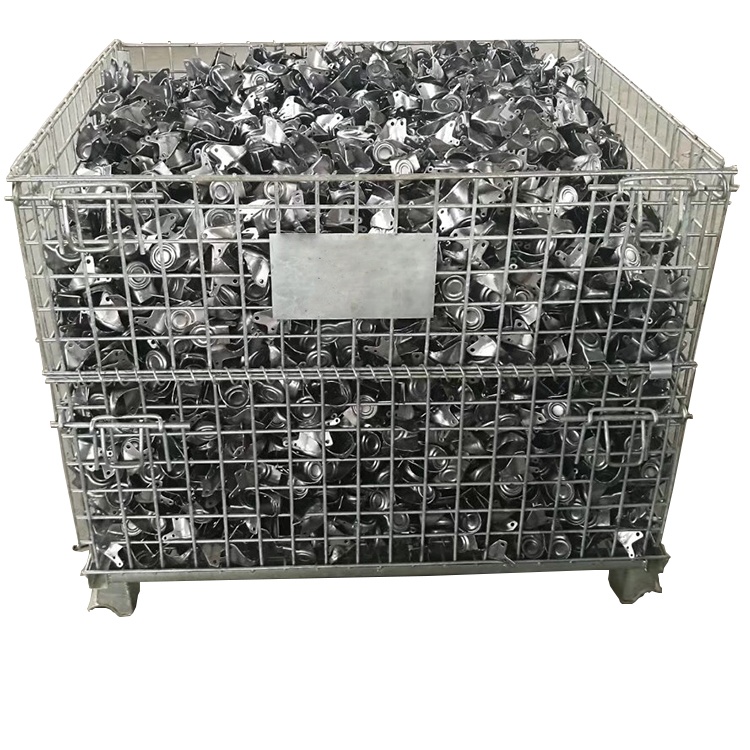 Industrial Folding Galvanized Wire Mesh Container with PP sheet24