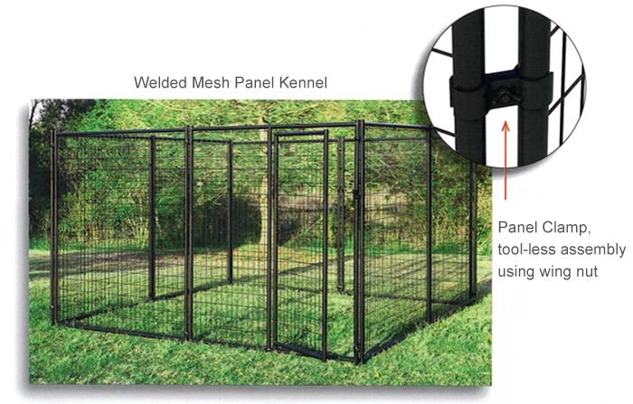 Modular black powder coated steel tube pet crate cages dog boarding kennels05