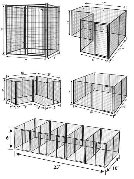 Modular black powder coated steel tube pet crate cages dog boarding kennels07