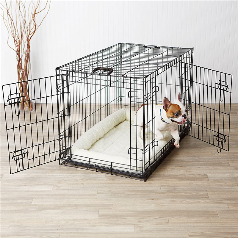 Multiple Sizes Double-Door Folding Metal Dog Cage