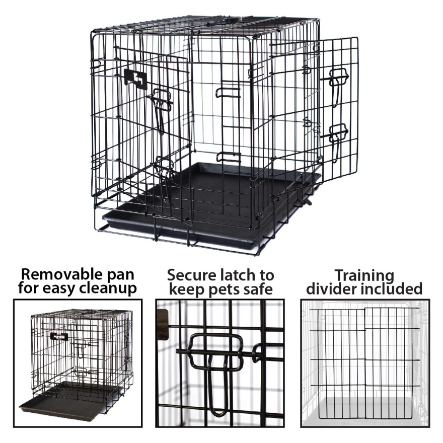 Multiple Sizes Double-Door Folding Metal Dog Cage05