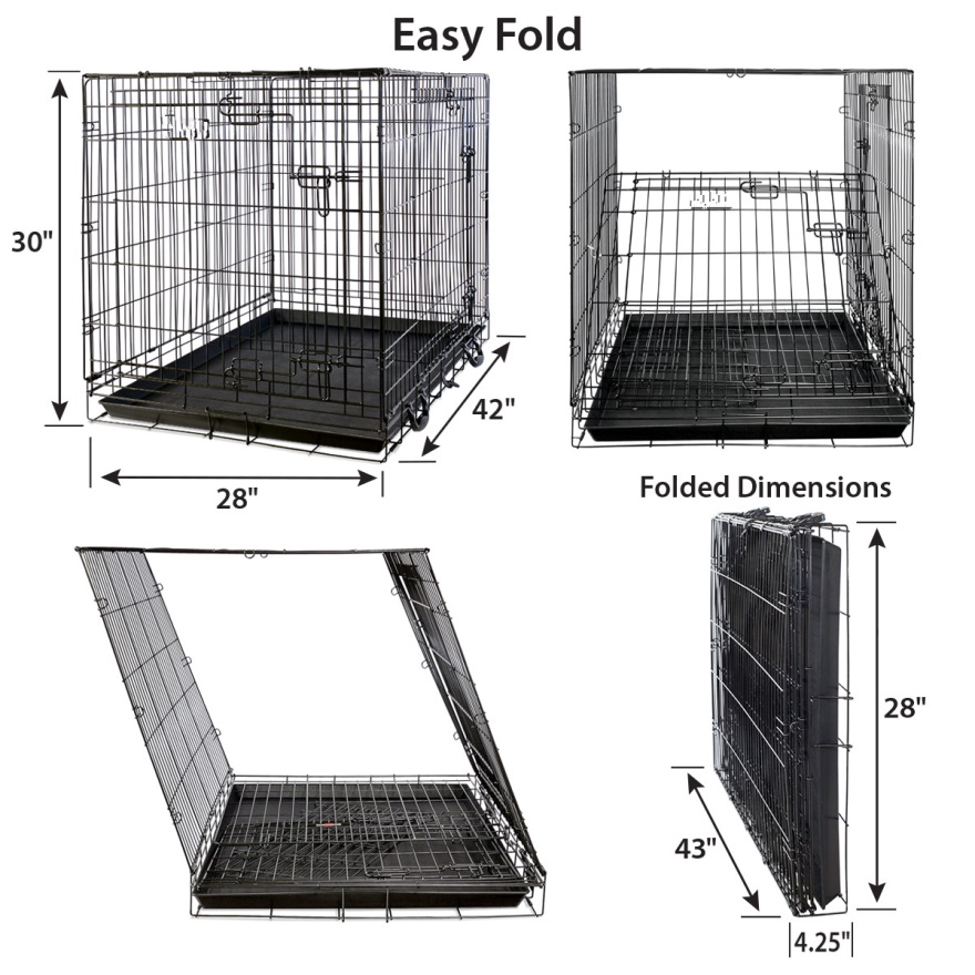 Multiple Sizes Double-Door Folding Metal Dog Cage26