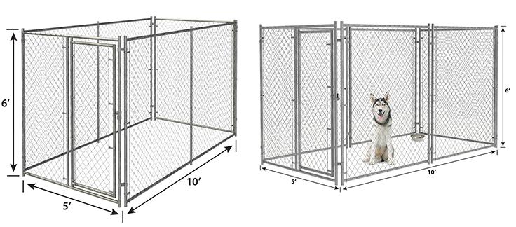 Outdoor Large Chain Link Pet  Cage Kennel for Pet Run Play 10ft x 10ft x 6ft10