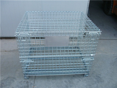 Warehouse Folding Steel Wire Mesh Metal Cage01