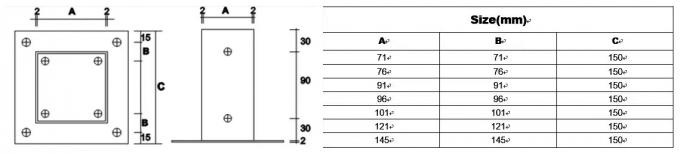 Support Metal Ground Pole Anchor Hot Dip Galvanized NO DIG 71MM 91MM 750MM 1